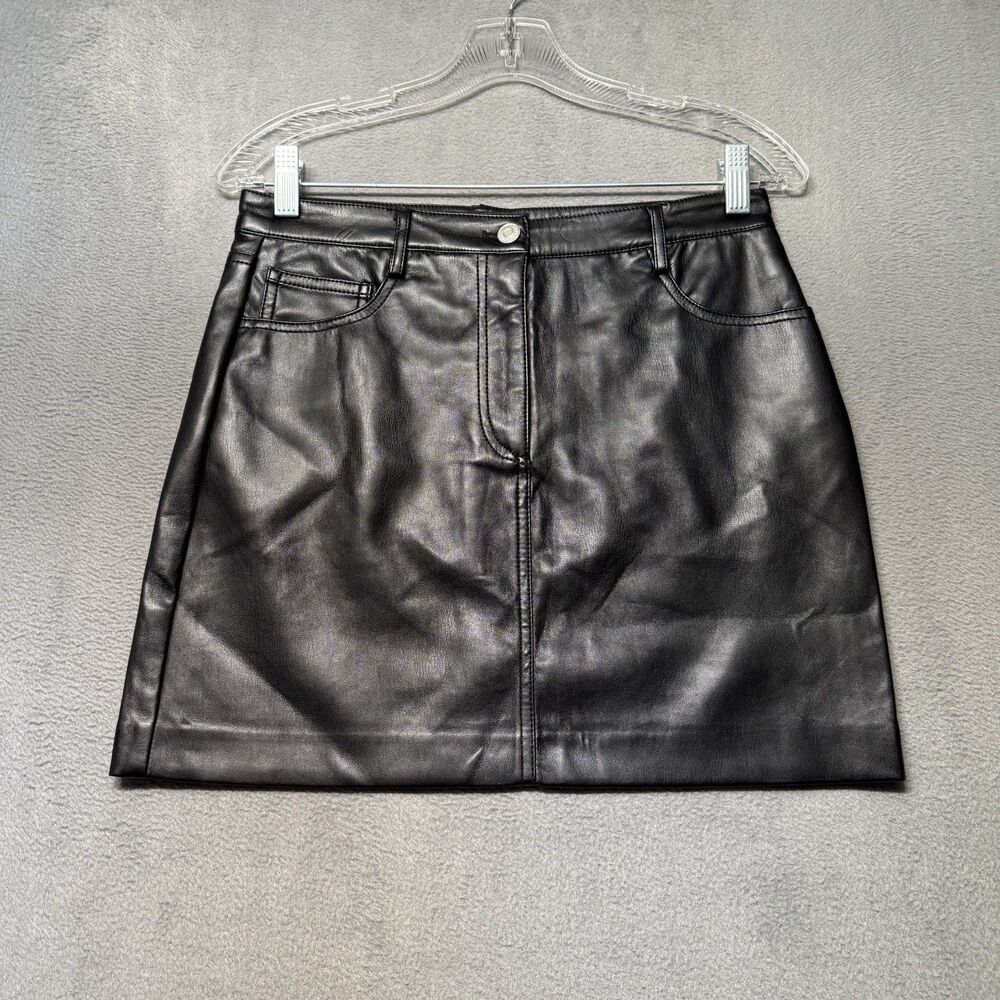 Truth By Republic Womens Size 4 Faux Leather Mini Skirt Black Y2K Clubwear NWT
